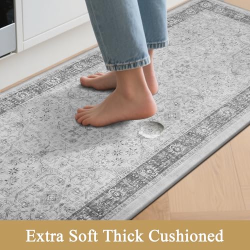 Pauwer Anti Fatigue Kitchen Floor Mats Set of 3, Cushioned Rugs, Light Grey - color: Light Grey