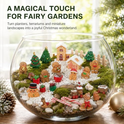 36 PCS Christmas Gingerbread Mini Figurines Tiny Resin Miniature Decoration - color: Christmas Gingerbread