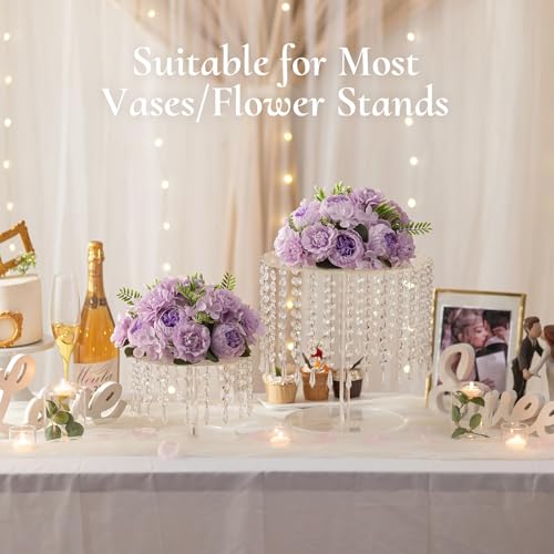 Flower Centerpieces for Wedding Tables: Light Purple, Set of 2 - color: Light Purple, size: 2 PCS