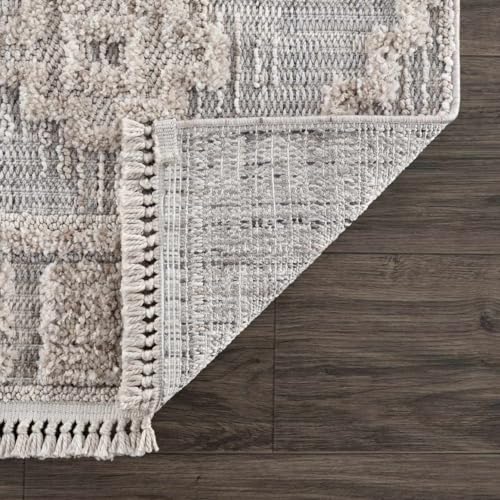Hauteloom Aria Living Room, Bedroom Area Rug - Medallion Diamond Geometric Border Distressed - Bohemian Transitional Tribal Boho Traditional - Charcoal, Cream, Beige, Gray, Light - 2'7" x 4' - color: Charcoal, Cream, Beige / Ampusungan, size: 2'7" x 4' (R