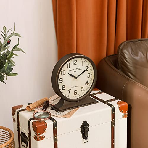NIKKY HOME Antique Mantel Clock, Large Table Clock, Battery Operated
