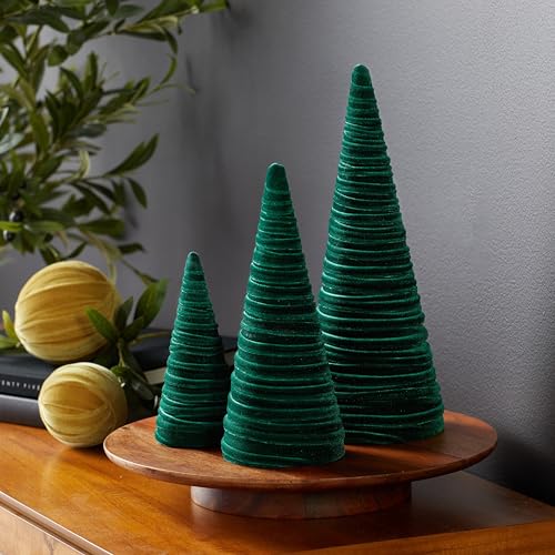 Your Heart's Content Emerald Velvet Trees Set of 3 (Emerald) - color: Emerald