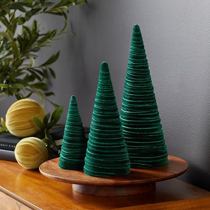 Your Heart's Content Emerald Velvet Trees Set of 3 (Emerald) - color: Emerald