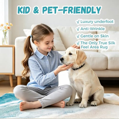Beach Pattern 3x4ft Runner Rug Non Slip Washable Kitchen Runner Rug with Rubber Backing，Low-Pile Soft Washable Runner Rugs for Hallway Entryway Kitchen Bedroom Living Room Bathroom - color: Light Blue Beach, size: 3' x 4' (Rug)