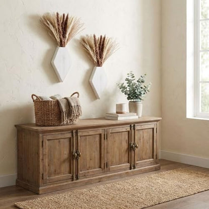 2 Pcs Wooden Wall Planters, White Distressed, Regular Style - color: White Distressed, style: Regular Style