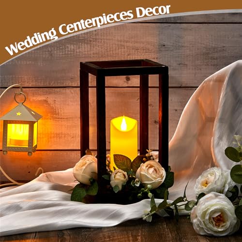 30 Pcs Wedding Lantern Centerpiece with Candle Holders, Beige Flower - color: Beige Flower