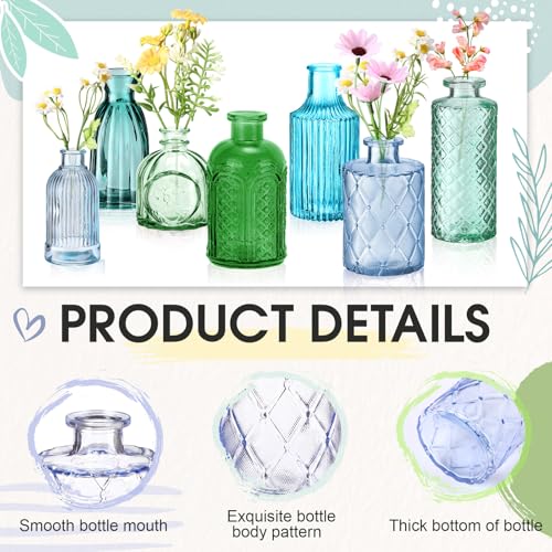 Yaomiao 30 Pcs Glass Bud Vases Centerpieces, Blue Green Series - color: Blue Green Series