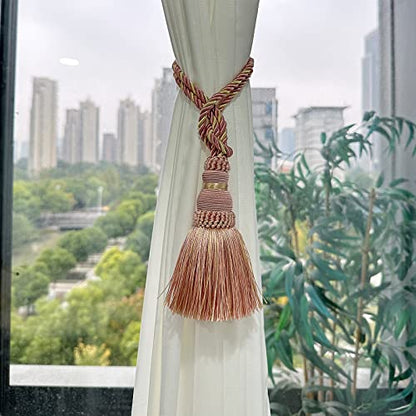 2 Pack Curtain Tie Backs Rope Tassels for Curtain Holdback - color: Mix Pink, size: 2p