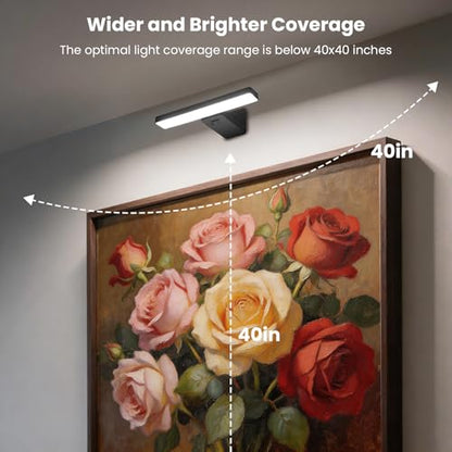 Picture Lights for Wall Battery Operated, 2 Pack Black 3CCT Dimmable Light - color: Black-3CCT