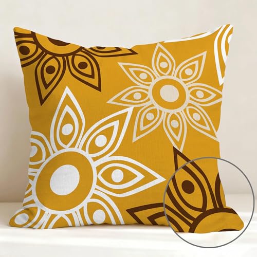 Hexagram Throw Pillow Covers 18x18, Yellow Outdoor Pillow Covers - color: Yellow1, size: 18" x 18" (Pack of 4)