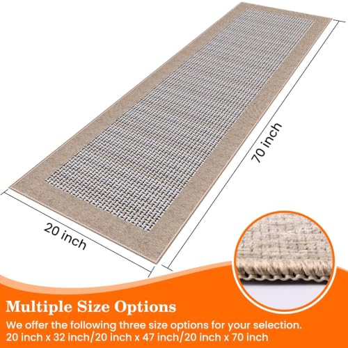 StepRite Kitchen Rugs, Kitchen Mats for Floor, 70"x20" Non-Slip Machine-Washable Kitchen Throw Rug, Absorbent Runner Rugs Office, Sink Standing Desk Mat, Decor Carpet, Khaki - color: Khaki, size: 70"x20"
