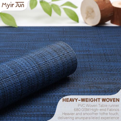 Myir JUN Dark Blue Table Runner Home Decor Dining Table Runners - color: Dark Blue, size: 12 X 72 Inch
