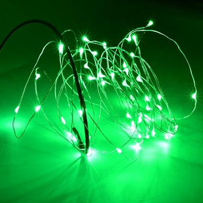 Karlling USB Plug in LED Fairy Lights,50 LED Bulbs 16 Ft Silver Wire Starry String Lights for Bedroom Patio Garden Party Wedding Commercial Lighting (Green) - color: Green, size: 50 Leds