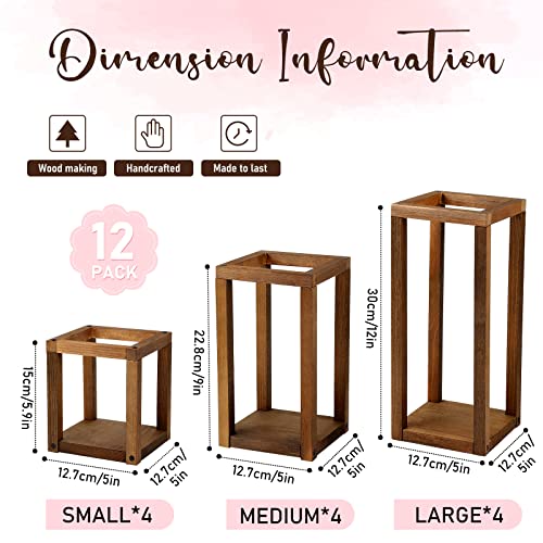 Yaomiao 12 Pcs Wooden Candle Lanterns Bulk