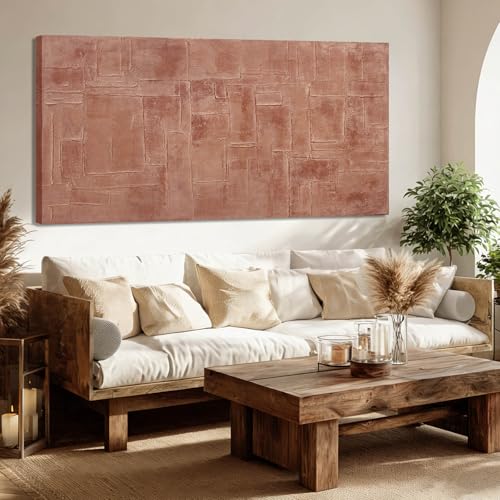 GAIDUOMAI Abstract Painting Wall Art Pink Block Pictures for Bedroom Wall Decor Modern Artwork 29"x 58" Big Canvas Wall Art for Living Room Kitchen - color: Pink, size: 58"L x 29"W