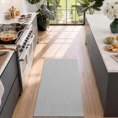 LUMI Ultra Thin Runner Rug for Hallway 2'x6', Entryway Rug, Light Gray - color: Gray - Light, size: 2' x 6' (24"x72")