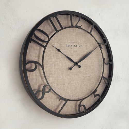 Presentime 21" Farmhouse Series Wall Clock - color: Oil Rubbed Antique Bronze, size: 21 inch