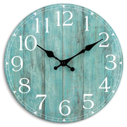 8 Inch Wall Clock, Silent Battery Operated Analog Clock, Teal - color: C-teal, size: 8"