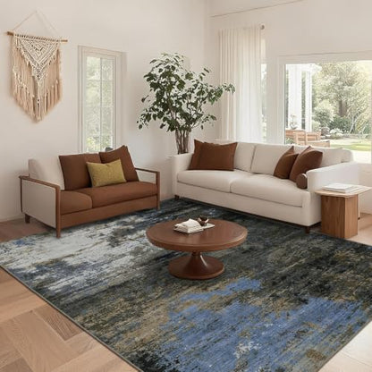 GarveeHome 4x6 Washable Area Rug Modern Abstract Gray Brown - color: Natura/Land, size: 4' x 6'