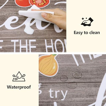 Yamaziot Anti Fatigue Kitchen Rug Set of 3, Non-Slip Cushioned Floor Mats - color: Brown, size: 17.3"x27"+17.3"x35"+17.3"x 47"
