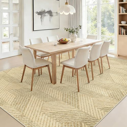 MXSANYOO Area Rugs 9x12 for Living Room, Washable Geometric Brown Carpet - color: Brown, size: 9' x 12' (Rectangular)