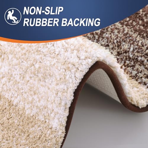 OLANLY Small Bathroom Rugs 24x16, Extra Soft Absorbent Microfiber Bath Rugs - color: Brown, size: 24" X 16"