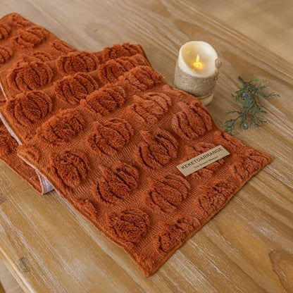 Keketoarrange Fall Table Runner Rust Terracotta Soft Plush Faux Fur Velvet Pumpkin Autumn Harvest Cloth Dining Centerpiece Thanksgiving Decor for Home Kitchen Decoration 13 x 48 Inch - size: 48"x13"