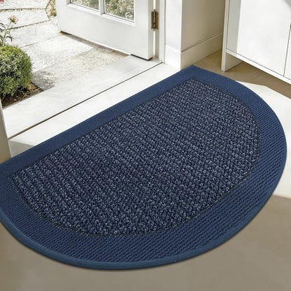 Dirt Trapper Door Mats 26" x 40", Non-Slip & Washable, Blue - color: Blue, size: 26" X 40" (Semicircular)