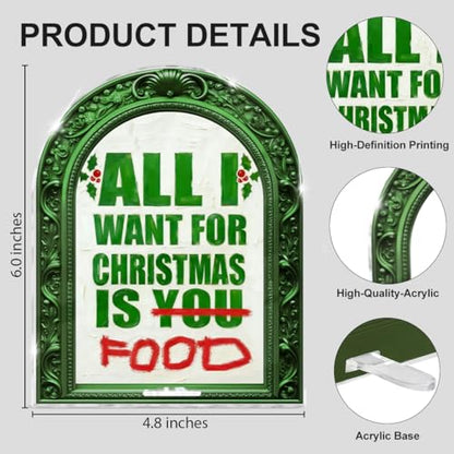 Funny Framed Christmas Sign Table Decorations - color: WANT