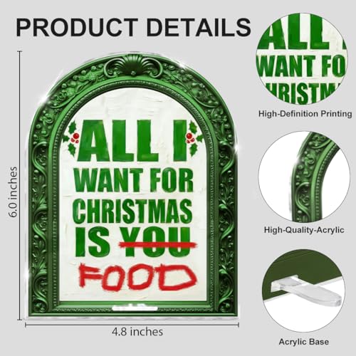 Funny Framed Christmas Sign Table Decorations - color: WANT