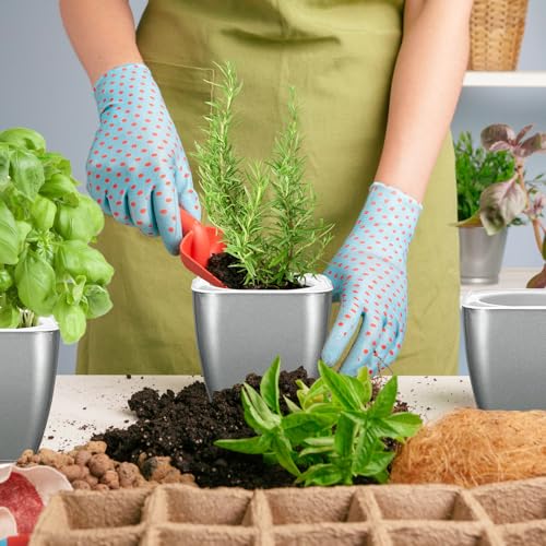 Oliz 4 Pack Self Watering Pots 4-inch Decorative Flower Planters for Indoor Plants Modern Square planters for Small Plants Window Sill Planters for Succulents, African Violets, Herbs(Sliver Black) - color: Sliver Black-4 Pack