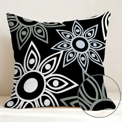 Hexagram Throw Pillow Covers 18x18, Black Outdoor Pillow Covers Set of 4 - color: Black, size: 18" x 18" (Pack of 4)