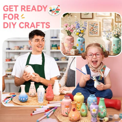 14 Set Flowers Vases Ceramics to Paint DIY Painting Kit Bulk
