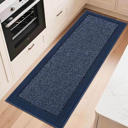 BEQHAUSE Kitchen Runner Rug 24"x60", Non Slip Kitchen Mat Washable, Blue - color: Blue, size: 24" X 60" (Rectangular)