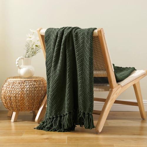 BATTILO HOME Olive Green Throw Blankets for Couch, 60"x80" - color: Olive Green, size: 60"x80"