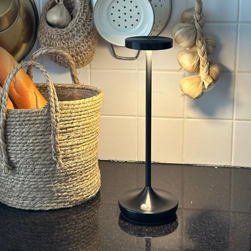Cordless LED Table Lamps, Rechargeable 6000mAh, 72H Runtime, Waterproof - color: Black