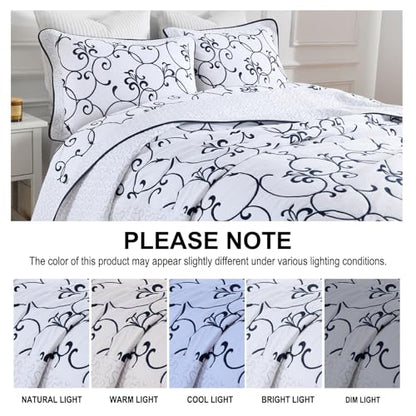 100% Cotton Oversized King Bedspread 120x120, Navy White - color: White/Navy Blue, size: King/Cal King(120"x120")