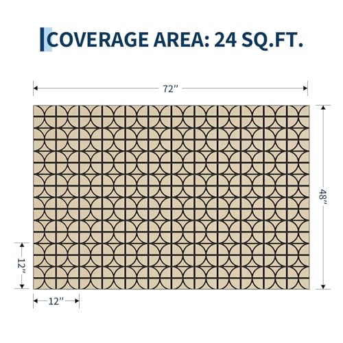 Garvee 3D Acoustic Wood Panels, 12" x 12" Sound Absorbing Wall Panels - color: 24 pcs-Walnut