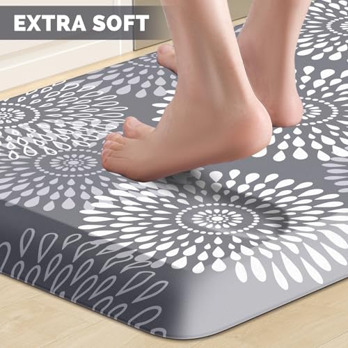 Kitchen Mat Water-Resistant Kitchen Rugs Cushioned Anti-Fatigue Floor Mat - color: Grey, size: 39"L x 17.3"W x 0.8"Th