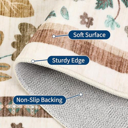 GarveeHome 6x9 Area Rugs for Living Room Machine Washable Beige - color: Beige, size: 6' x 9' (Rectangular)