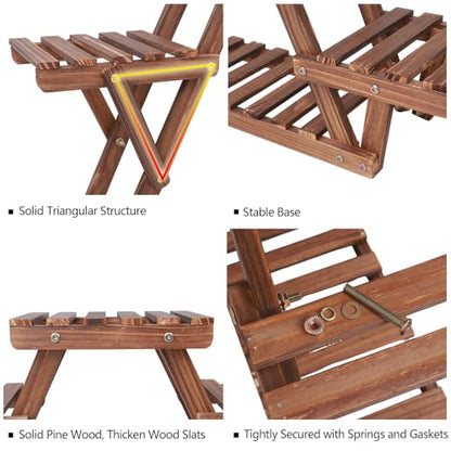 Ufine Wood Plant Stand Triangular Multi-Tier Plant Display Shelf