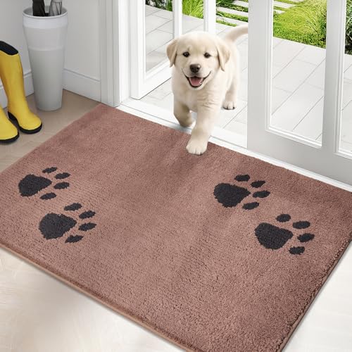 PURRUGS Dirt Trapping Door Mat Indoor Entrance, 24" x 35.5", Light Brown - color: Light Brown, size: 24" X 35.5"