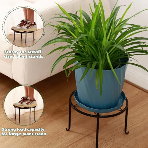 7-pack Metal Plant Stands Indoor Outdoor Rustproof Iron Potted Plant Holder Heavy-duty Round Flower Pot Riser Shelf for Garden, Patio, Corner Stand with Clear Water Tray 6.9"/ 7.9"/ 9"/ 10"/ 11" - size: 7 Pack (6.9, 7.9, 9, 10, 11 inch)