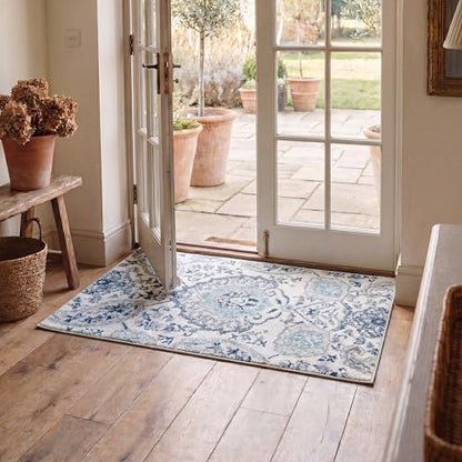 SAFAVIEH Madison Collection Accent Rug - 2'3" x 4', Cream & Light Grey, Glam Paisley Design, Non-Shedding & Easy Care, Ideal for High Traffic Areas in Entryway, Living Room, Bedroom (MAD600C) - color: Cream/Light Grey, size: 2'3" x 4' (Rectangular)
