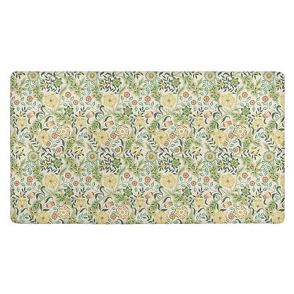 Kitchen Floor Mat 36x20in Waterproof Anti-Fatigue Kitchen Mats - color: Green Flower Clusters