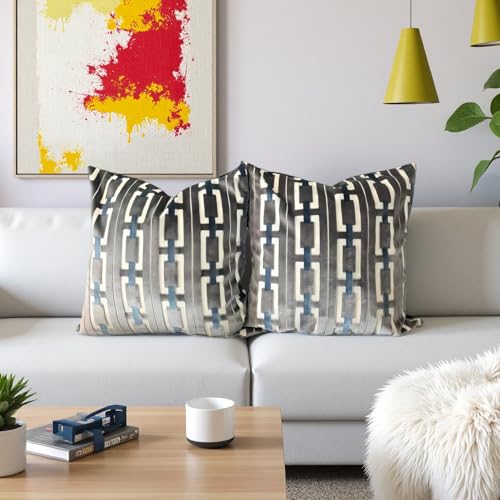 Living Room Decor Couch Throw Pillow Covers with Square 18 * 18 Set of 2 for Cozy Home Bed and Textured Velvet (Light Gray) - color: Light Gray