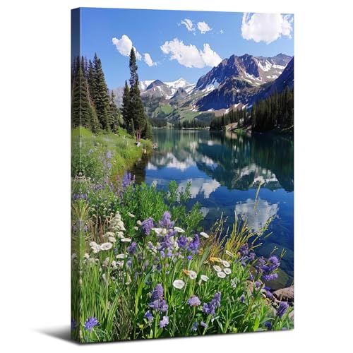 Colorado Mountain Wall Art Nature Forest Landscape Canvas Pictures for Living Room National Park Posters Tree Woodland Prints Paintings Modern Mountains Lake Artwork for Office Home Decorations 12x16" - color: Rocky Mountains, size: 16"L x 12"W
