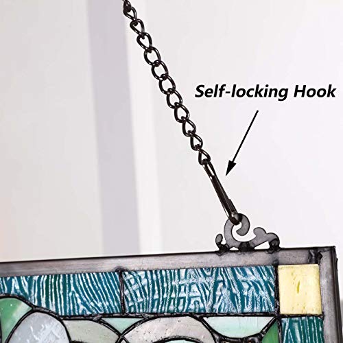 Bieye 30-Inch Metal Chain with Safety Hooks for Stained Glass Window Panels - size: 0.1"W x 30"L (Pack of 1)