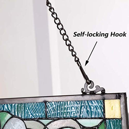 Bieye 30-Inch Metal Chain with Safety Hooks for Stained Glass Window Panels - size: 0.1"W x 30"L (Pack of 1)