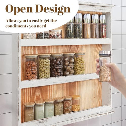 Nisorpa 3 Tier Spice Rack Wall Mount, 19.68 x 3.35 x 21.25 Inches - color: Pine